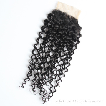 Free Sample Hair 4*4 Lace Closure Wholesale Brazilian Human Hair Extensions Unprocessed Raw Virgin hair jerry curly